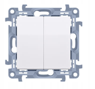 Simon 10 łącznik podwójny z podświetleniem biały